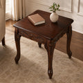 Traditional Dark Cherry Wood End Table with Claw Feet Ornate Vintage Side Table for Living Room Bedroom Sofa Side Accent Table Classic Furniture