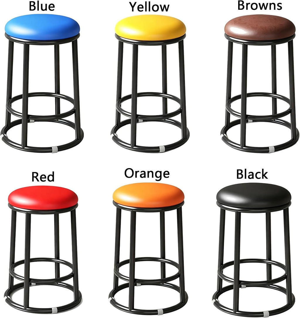 Backless Counter Stools, Mid-Century Modern Counter Stools, Office Chair, Comfortable Upholstered, for Pub Coffee Home Dinning Kitchen Island(Browns,65cm/26in)