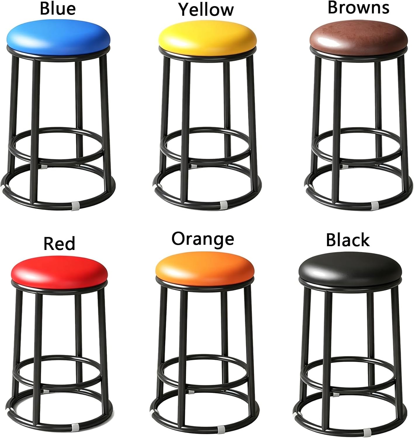 Backless Counter Stools, Mid-Century Modern Counter Stools, Office Chair, Comfortable Upholstered, for Pub Coffee Home Dinning Kitchen Island(Browns,65cm/26in)