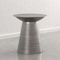 SIMPLIHOME Sheridan Metal Table - 18 inch Wide Solid Metal Round Side Table in Antique Nickel, Industrial Accent Table for Living Room or Office with Sculptural Design, Assembled