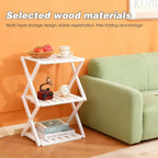 3 Tier Portable Folding Shoe Storage Rack Natural Bamboo Vertical Shoe Rack for Corridors, Bedrooms Living Room Corner and Small Spaces (White)