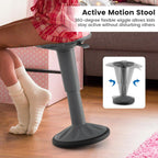 S AFSTAR Ergonomic Wobble Stool, Kids Active Motion Stool w/ 16"- 23.5" Adjustable Height, 245 LBS Weight Capacity, 360-Degree Wiggle Chairs Kids Wobble Chair for Classroom Preschool (Grey)