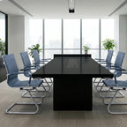 BESTANO Office Guest Chairs Reception Chairs Waiting Room Chairs Set of 2 Conference Room Chair with Mid Back, Modern PU Leather Desk Chairs, Navy