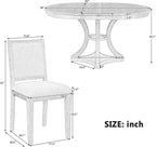 Bellemave Extendable Dining Table Set for 4, 5-Piece Retro Round Table Set with 4 Upholstered Chairs, Round Table with a 16" W Leaf, Oval Kitchen Table Set with Extendable Table (Espresso)