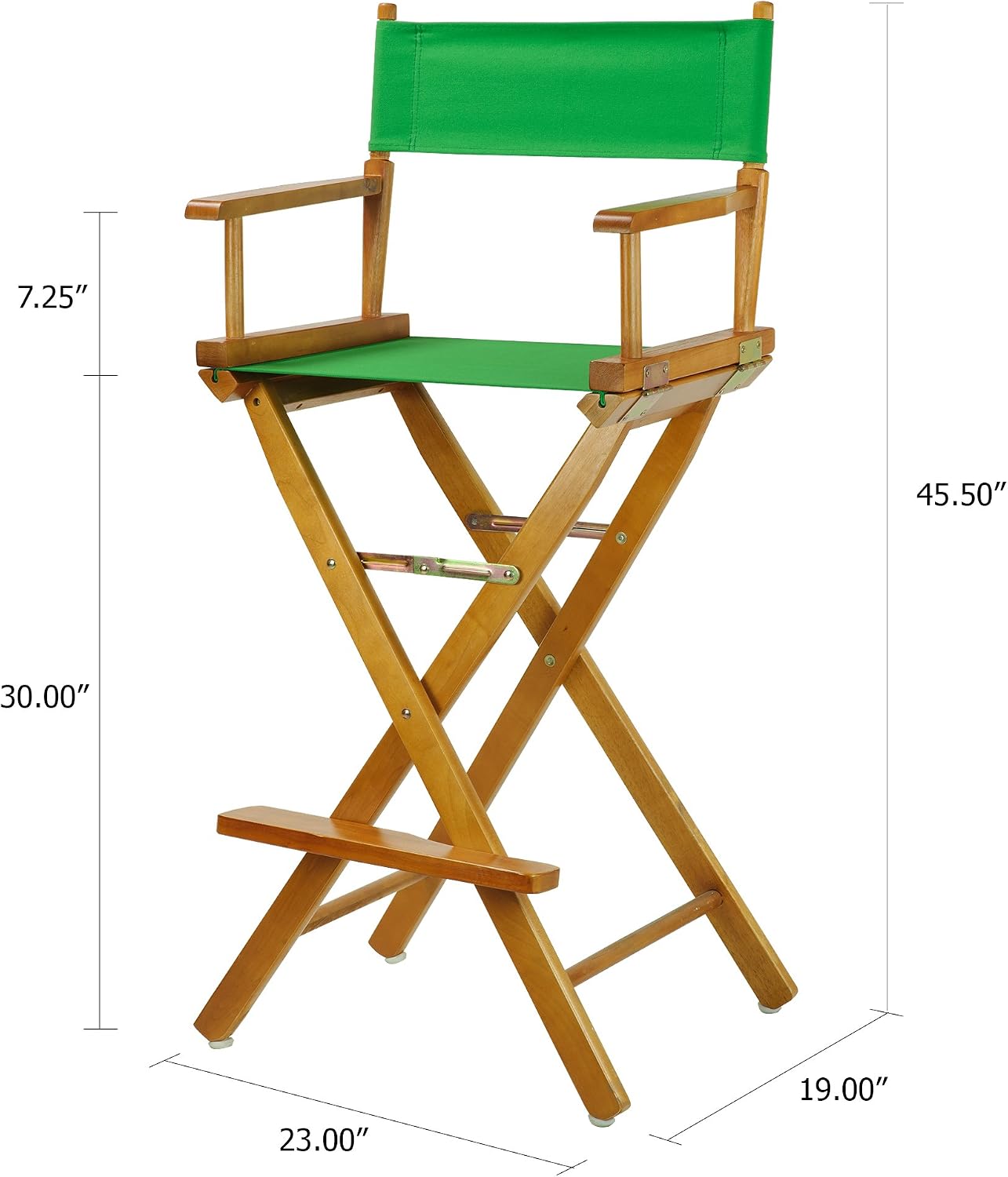 Casual Home Director's Chair ,Honey Oak Frame/Green Canvas,30" - Bar Height
