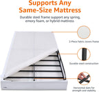 Amazon Basics Smart Box Spring Bed Base, 5-Inch Low Profile Height Mattress Foundation, Sturdy Durable Steel Support, Tool-Free Easy Assembly, Queen, 79" x 59.5" x 5", White