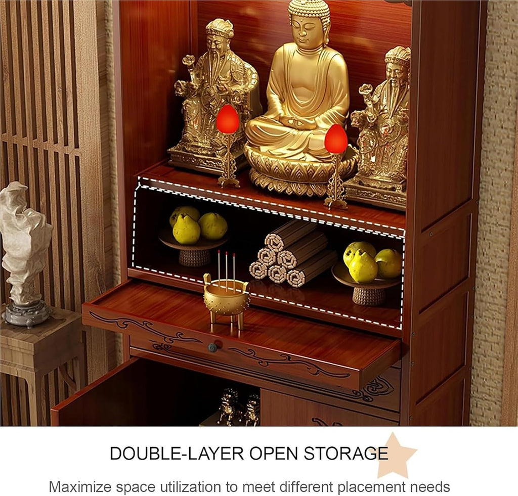 Meditation Altar Table ， Chinese Cabinet Pedestal Offering Table Buddhist Prayer for Small Spaces(70cm(27.6in))