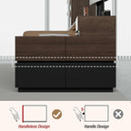 Modern Sofa Side Cabinet, Side Table with USB Interface and Power Outlet, Walnut Wood Living Room Bedroom Side Cabinet Modern Bedside Table with Charging Station for Living Room, Bedroom