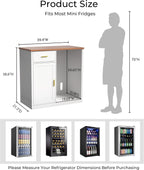 Coffee Bar Cabinet with Fridge Space, Bar Cabinet for Mini Fridge, Wine & Liquor Cabinet with Drawer and Storage, Modern Buffet Sideboard for Living Room, Dining Room or Home Bar, White