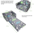Asou Kids Sofa Toddlers Sofa Glow in The Dark Kids Fold Out Play Couch Mini Dinosaur Couch for Kids Toddlers