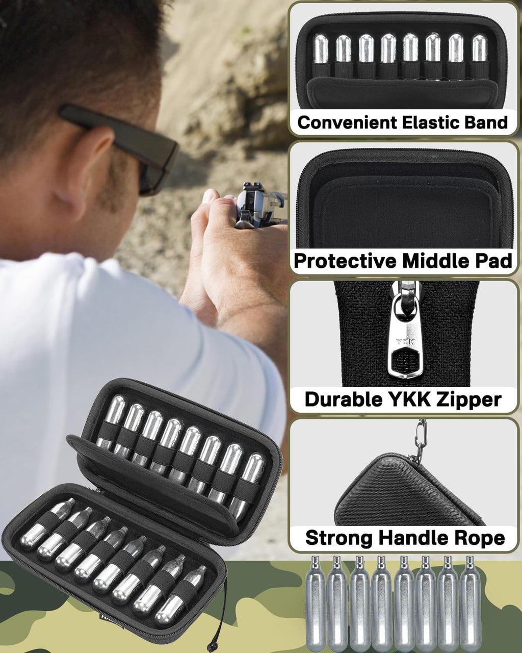 RAIACE CO2 Cartridges Storage Case Compatible with Crosman 丨Umarexss丨Leland 12-Gram 8-Gram Powerlet Cartridges. (for Sale is case only, CO2 Cartridges are not Included.)