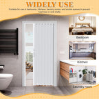 Accordion Door PVC Folding Door Space Saving for Closet Room Divider, 48"x80" 63"x80" Interior Folding Door with Hardware, No Floor Track, Waterproof UV Resistant (62.99" * 79.53", Single Door)