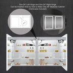 Blossom LED Medicine Cabinet with Mirror, 24x32 in, Lighted Bathroom Mirror Medicine Cabinet, Defogger, Recessed/Surface 3X Makeup Mirror, Adjustable Brightness, Outlets & USB, A2(M)-24-Right Hinge
