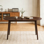 63" Oval Dining Room Table for 4-6, Modern Wooden Dining Table with Solid Wood Legs, Kitchen Table for Dining Room Office, Walnut