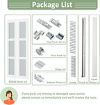 Bifold Door for 28" x 80" Opening, Preassembled 3-Lite Tempered Frosted Glass Closet Door with Hardware Kit, Interior Folding Door for Bedroom, Pantry & Laundry