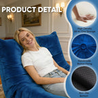 Trenda Bean Bag Chairs for Adults - Comfy High-Density Foam Fireside Chair, Adult Size, Soft Dutch Velvet Cover Beanbag Couch, Versatile for Living Room, Bedroom, Dorm, Reading & Gaming (Royal Blue)