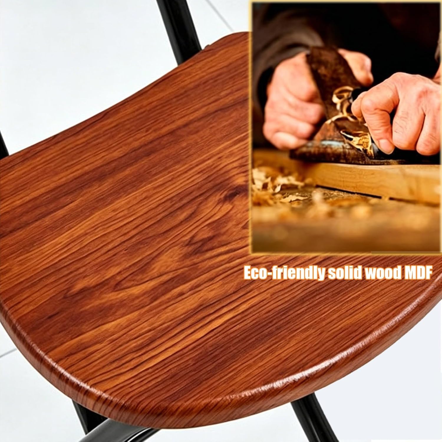 Modern Kitchen Barstools, Stacking Chairs, Video Game Chairs, Folding Stools, for Wedding, Banquets, Celebrations, Dinning, Office(Brown Woodgrain)