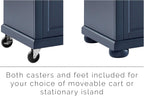 Crosley Furniture Madison Madison Kitchen Island, Microwave Stand, Coffee Bar, with Storage Shelves and Drawers, Navy