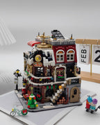 Christmas Cafe House Building Block Set, Adult Street View Bricks Model Set, Boys Girls Adult Christmas Holiday Toys Gifts, 2506 PCS Mini Block House Model (1054)