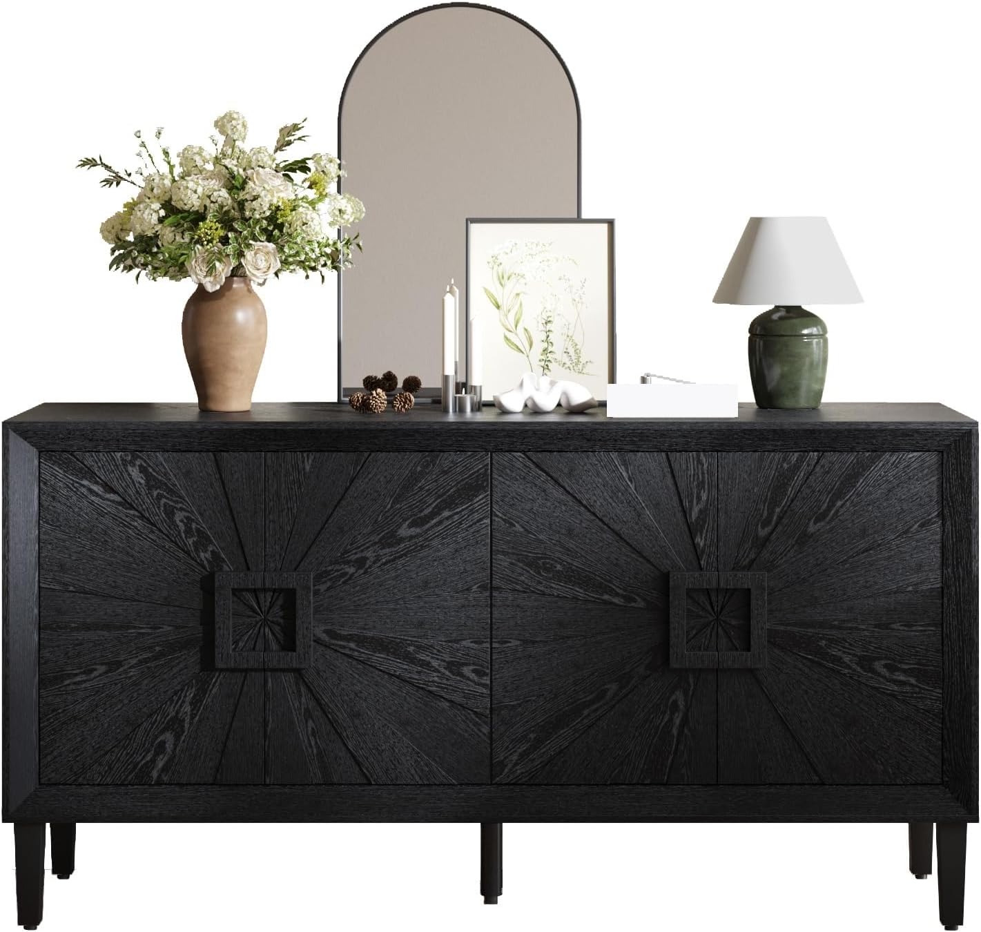 Farmhouse Storage Cabinet, Heavy-Duty TV Stand with Adjustable Shelves, Pantry Storage Cabinet,for Kitchen Home