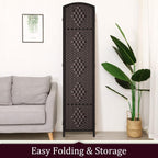 RHF 6 ft.Tall Room Divider, Room Dividers and Folding Privacy Screens, 15.7" Privacy Screen 4 Panels Room Divider Wall Partition Freestanding, Dark Coffee