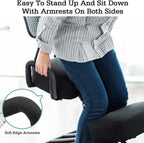 Ergonomic Posture Chair with Wheels,Kneeling Chair with Armrests,Steel Lumbar Support Kneeling,Adjustable Stool for Home Office(PU Leather)