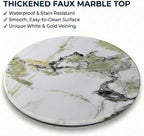 Artistic Dolphin Accent Table, Faux Marble Round Side Table, Playful Ocean Sculptural Pedestal End Table for Living Room Coastal Beach House Decor