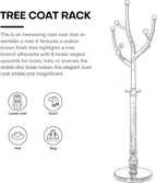 Bekrvio Wood Freestanding Coat Rack Coat Tree with Round Base, Walnut | Unique Coat Hanger Stand, Heavy Duty Standing Coat Rack, For Jacket, Hat, Bags For Entryway, Hallway, Bedroom, Apartment