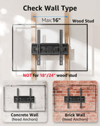 EconoMe TV Wall Mount for Most 32-65 inch Flat Screen/LED/4K TVs, TV Mount with Swivel and Tilt Articulating Dual Arms, Full Motion Wall Mount up to 16” Stud, Max VESA 400X400mm, up to 99lbs