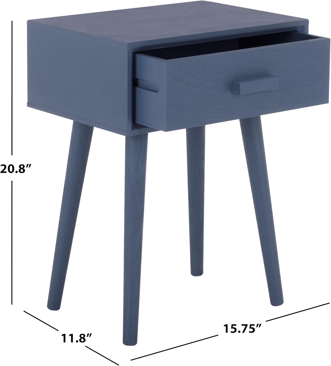 SAFAVIEH Home Collection - Lyle Blue Accent Table, 1 Drawer, Mid-Century Modern Design (ACC5702H)
