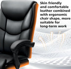 WAILOR 400lbs Office Chair with Foot Rest, Reclining Big and Tall Office Chair with Lumbar Support Spring Cushion, High Back PU Leather Computer Chair,Comfy Desk Chair for Home Office