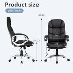 FDW Office Chair Massage Computer Chair High Back Adjustable Desk Chair Rolling Swivel Executive Chair PU Leather with Lumbar Support Arms Headrest Task Chair,Black