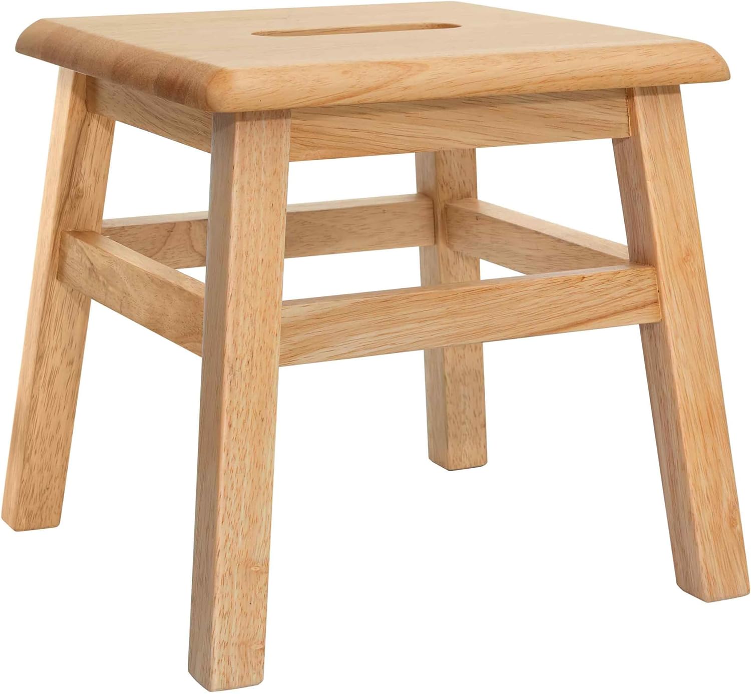 eHemco Solid Hardwood Step Stool for Adults and Kids, 12.25 Inches, Natural, Fully Assembled