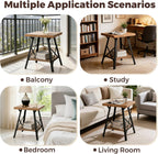 Solid Wood End Table, 2 Tier Square Side Table with Storage Shelf, Solid Pine Top, Sturdy Metal Legs Nightstand for Small Spaces, Living Room, Bedroom, 20 x 20 x 24.8 in, Rustic Brown