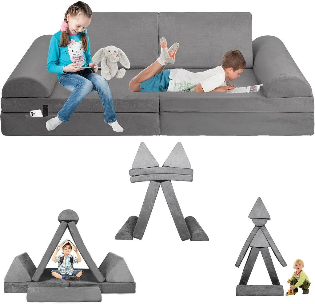 Modular Kids Sofa,Couch for Toddler and Baby Playroom/Bedroom,Perfect Toddler & Baby Couch for Play & Lounging,Ideal for Boys & Girls.Large