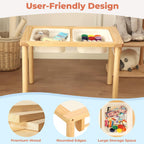 Bateso Sand and Water Table for Toddlers with 2 Storage Bins, Wooden Activity Table with Double-Sided Boards, Sensory Table, Indoor & Outdoor Use