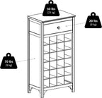 Winsome Ancona Modular 24 Bottle Wine Cabinet with Drawer 19.09W x 12.6D x 37.52H-Inches, Dark Espresso