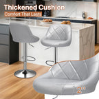Magshion Bar Stools Set of 2, Swivel Counter Height Bar Stools, Modern Island Chair with Back and Footrest for Kitchen Dining Room, Silver