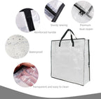 5 Pack Moving Bags, Wreath Storage Bag, Garland Container, Clear Storage Bags with Handles and Zippers Moving Bag for College Carrying, Bedding, Toys Organizer, Under the Bed Storage
