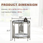 Round Glass End Table, 2-Tier Small Side Table with Tempered Glass Top and Sliver Stainless Steel Legs, Elegant Sofa Accent Table for Living Room, Bedroom, Easy to Assembly