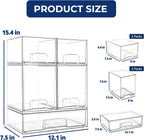 Baby Bottle Organizer Stackable, Acrylic Storage Drawers 5 pack with Non-Slip Pads, Pull-Out Drawers for Baby Bottle, Pump Parts, Pantry, Vanity Countertop (4.4" and 7.6" Tall and 12.1" Wide)
