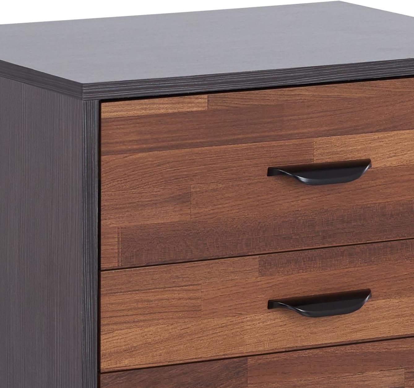 BIGTO Walnut & Espresso Finish Accent Side Table Synthetic Wood End Table 16"*20"*19"Living Room Furniture