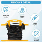 4Pcs ABS Heavy Duty Extension Cord Storage Reel Christmas Light Storage Holder Portable 100ft Cord Organizer Yellow H-shape Wrap-Holds Extension Spools Cord Winder for Indoor & Outdoor