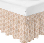 Vintage Boho Bed Skirt Cal King Size Bed Skirting 18 Inch Drop Adjustable Elastic Dust Ruffles Wrap Around Bedskirt Farmhouse Chic Traditional Floral Pattern Bedding Frame Cover for Cal King Size