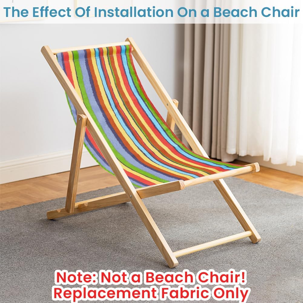 GORGECRAFT Thicker Beach Sling Chair Replacement Canvas Outdoor Lounge Chairs Covers Replacements 118 * 43.5cm Reclining Sling Chair Fabric for Sunbathing Garden Courtyard Relaxation, 10oz-Fabric