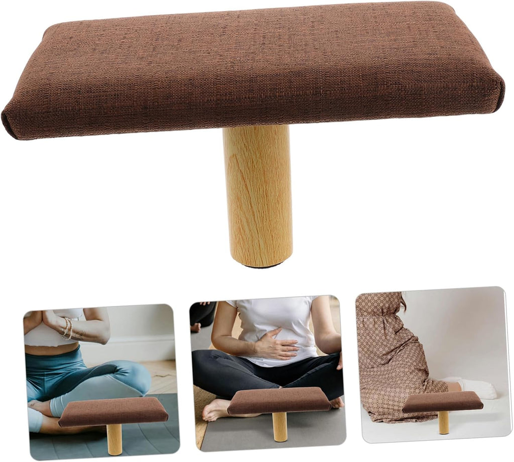 TOYANDONA Wooden Bench with Cushion Small Portable Seat Stool Under 150cm Height Zen Prayer Chair for Home and Studio Use