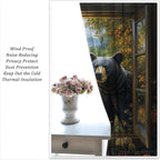 Black Bear Boy Girls Blackout Curtains, Country Farmhouse Hunting Cabin Animal Rustic Farm Nature Landscape, 2 Panel Rod Pocket Thermal Insulated Drapes for Bedroom Living Kids Room Deco 42x45 inch