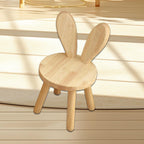 Kids Footstool Ottoman Small Wooden Chair Comfortable Ears Backrest Stable Structure Suitable for Children Bedroom Nursery Living Room