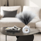 Ureymx Faux Pampas Grass Decor 17.7 Inch 6pcs, Pompas Grass Flower Arrangement and Vase Filler Artificial Pampas Grass Short Decor for Boho Home Wedding Decoration (Gradient Grey)