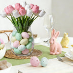 KJX 24 Pcs Plastic Speckled Easter Eggs, 2.4in 4 Colors Faux Pastel Speckled Eggs Bowl Vase Filler, Decorative Easter Eggs for Home Tables Centerpieces DIY Craft Spring Decor (Pastel)